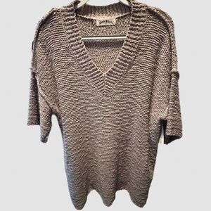 Rustic Rack taupe knit tunic sweater, short sleeve, Women’s size XL